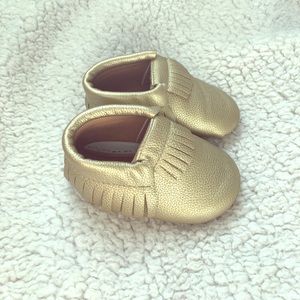 Gold Baby Moccasins